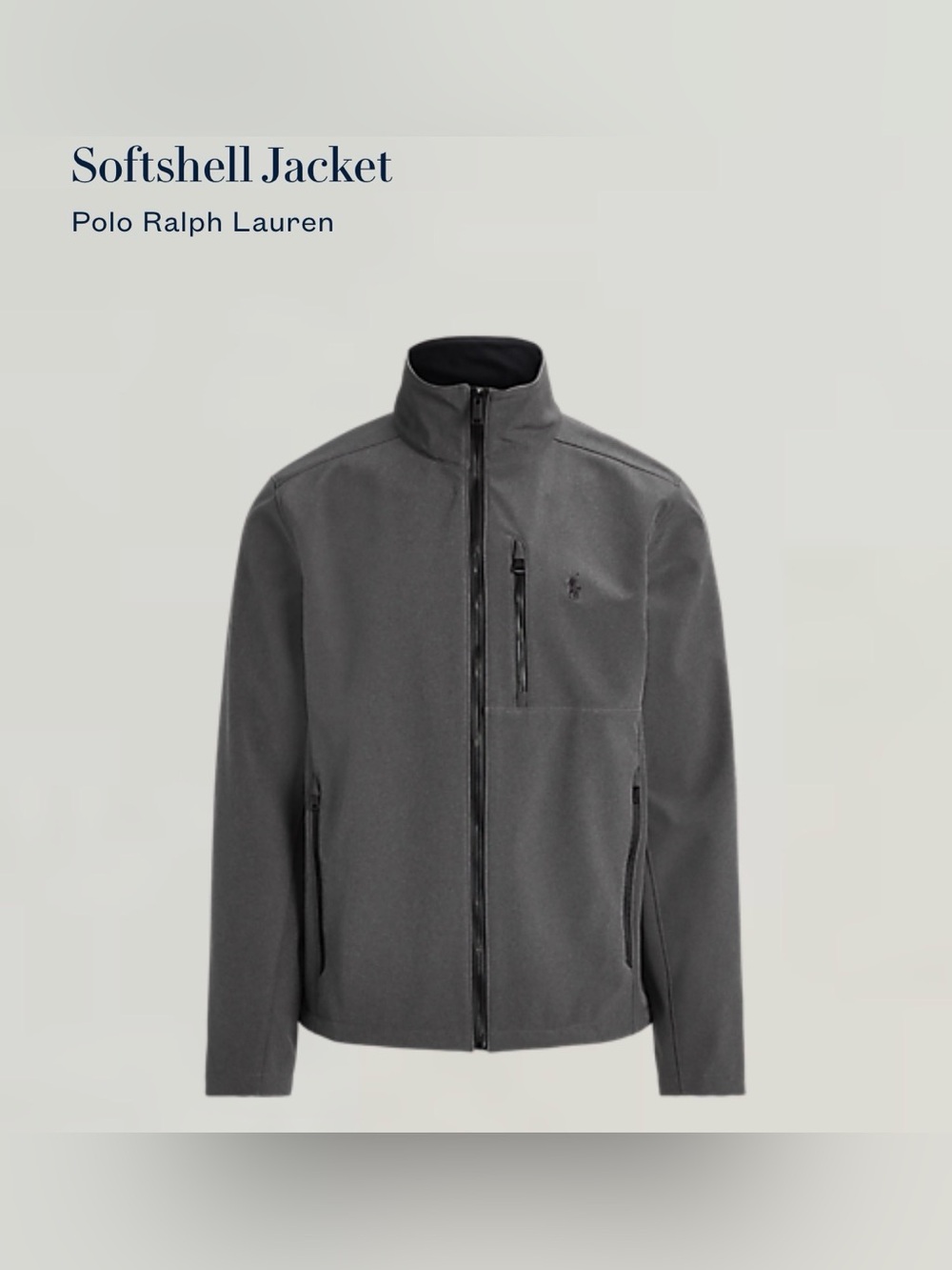 Polo by Ralph Lauren Charcoal Gray Softshell Jacket - NWOT
